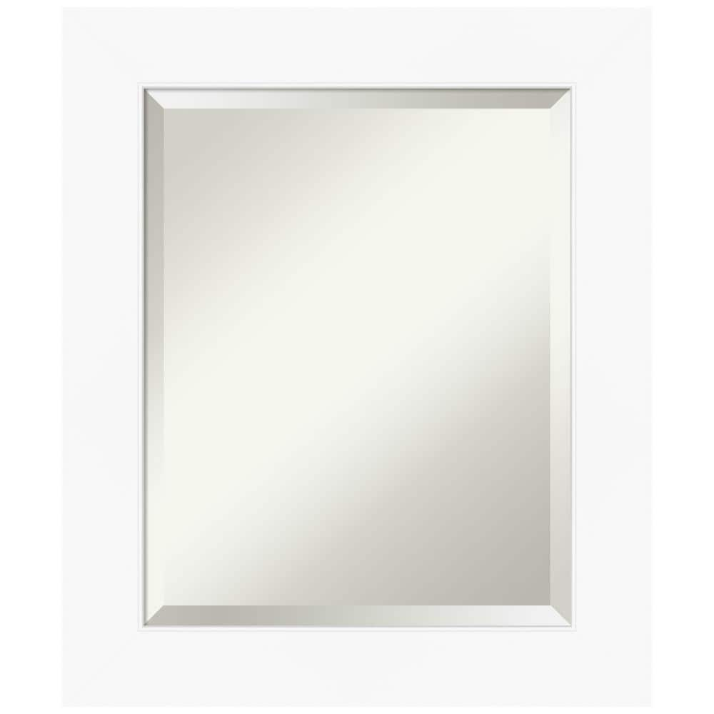 Amanti Art Beveled Bathroom Wall Mirror - Cabinet White Frame Outer Size: 21 x 25 in