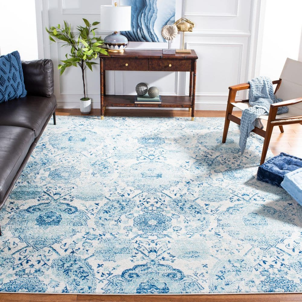 SAFAVIEH Madison Hope Floral Area Rug, Cream/Turquoise, 12' x 15'