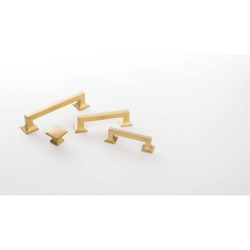Brushed Golden Brass Modern Handle Pull with Mounting Hardware