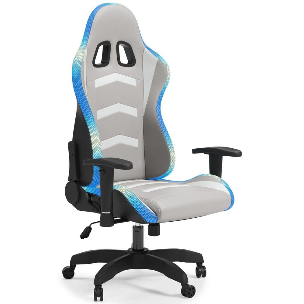 Signature Design by Ashley Contemporary Lynxtyn Home Office Desk Chair White/Gray