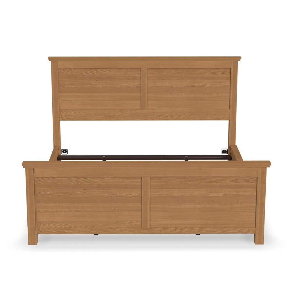 Homestyles Oak Park 82.5" Traditional Wood King Panel Bed in Brown