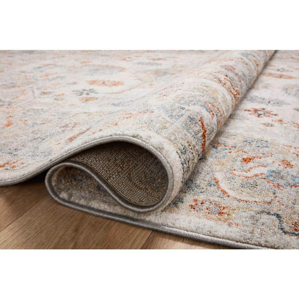 Ivory and Multi Polyester Round 5'-3" Area Rug