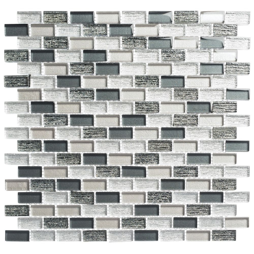 SAMPLE-Highline 0.625" x 1.25" Glass Mosaic Sheet Floor Use Tile