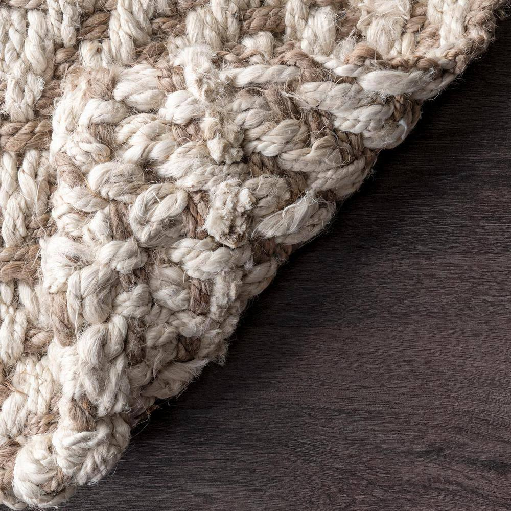 Vania Chevron Jute Off White 6 ft. x 9 ft. Area Rug