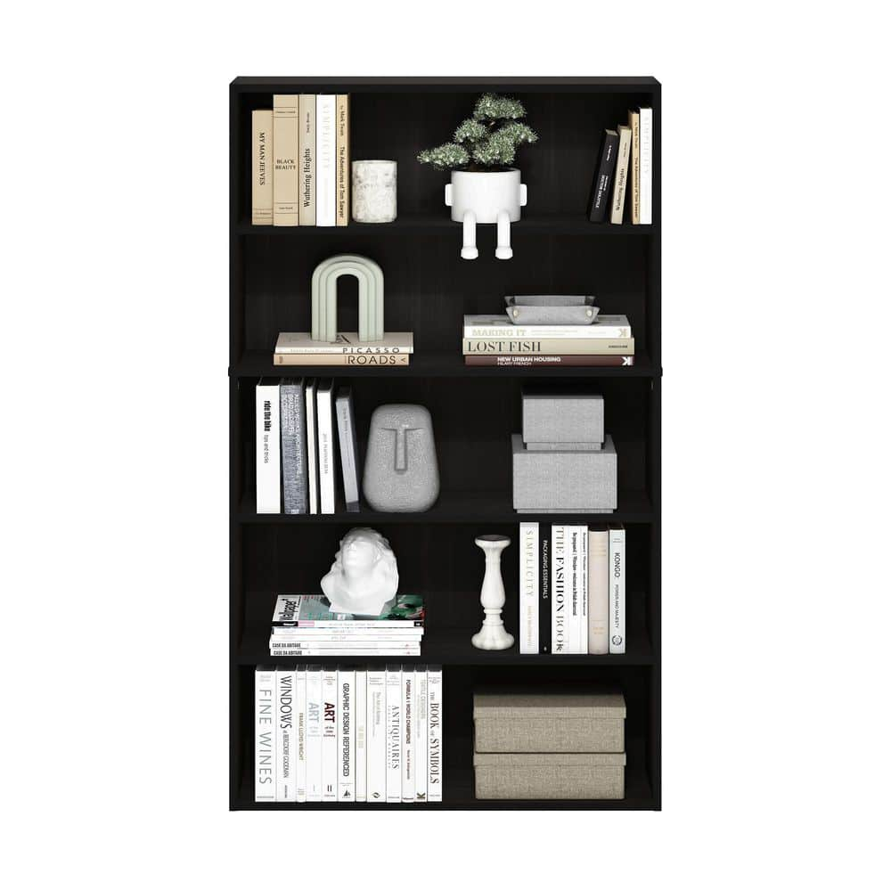 Furinno Pasir 5-Tier Open Shelf Bookcase, Bookshelf, 31.5 Inch Wide, Espresso