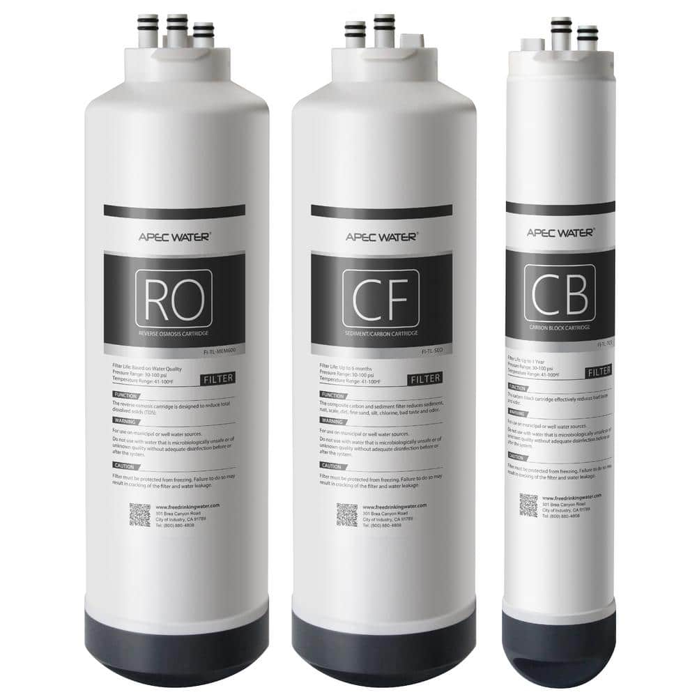 APEC Water MAX-TL600 Reverse osmosis Under sink/Wall Replacement Filter 3 -Pack