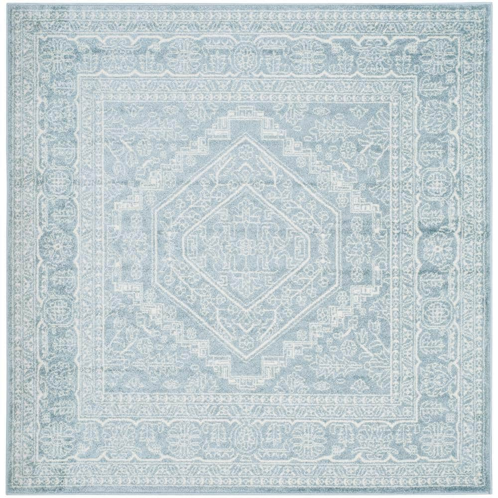 SAFAVIEH Adirondack Xavier Traditional Area Rug, Slate/Ivory, 10' x 10' Square