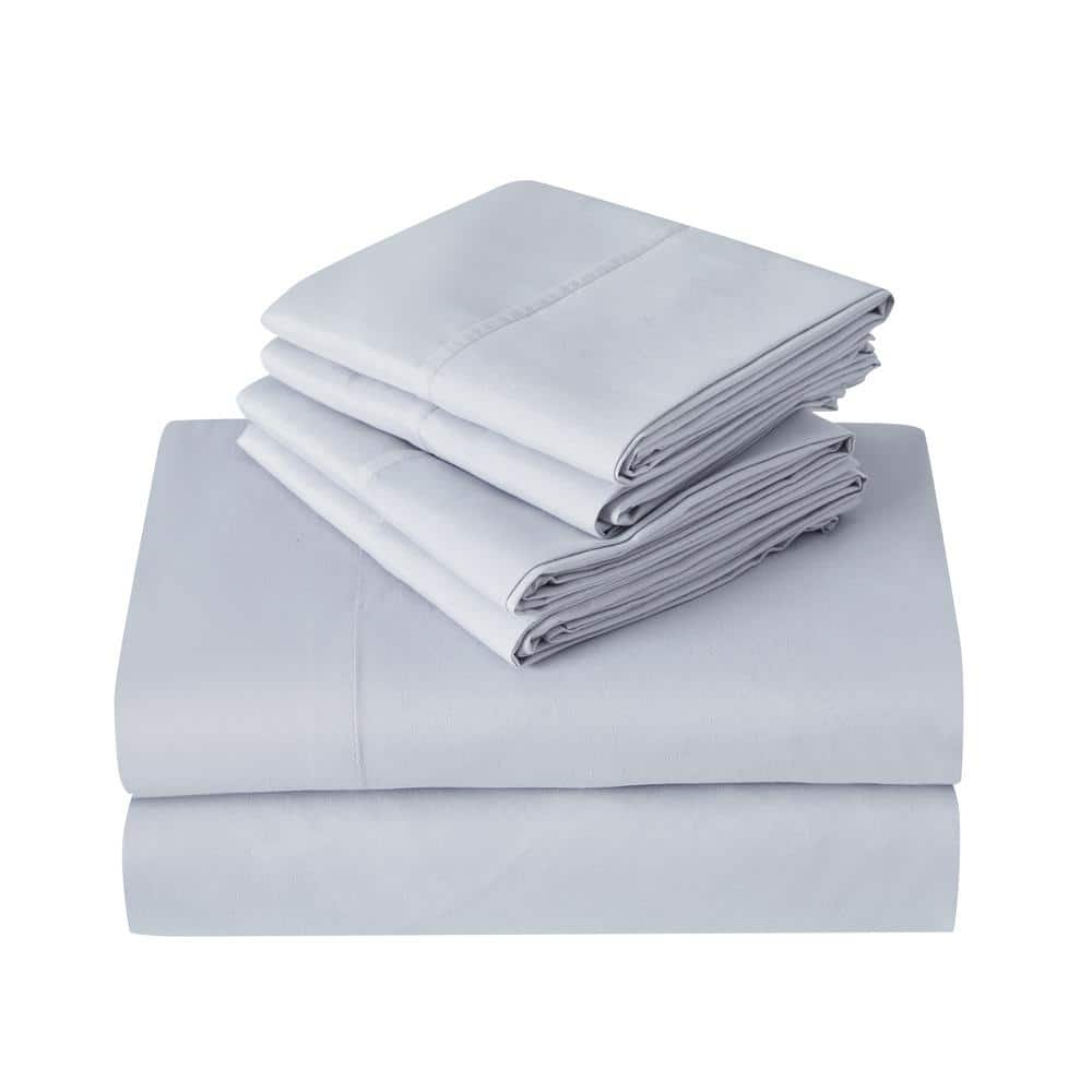Kathy Ireland 2000 Thread Count Cotton 6 Pc Sheet Set - 5 Colors - Silver Grey - Cal King