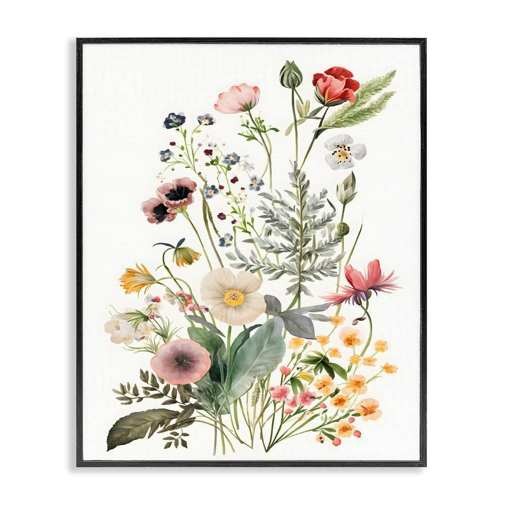 Stupell Industries Subtle Spring Blossoms Botanical & Floral Painting Black Framed Art Print Wall Art, 11 x 14
