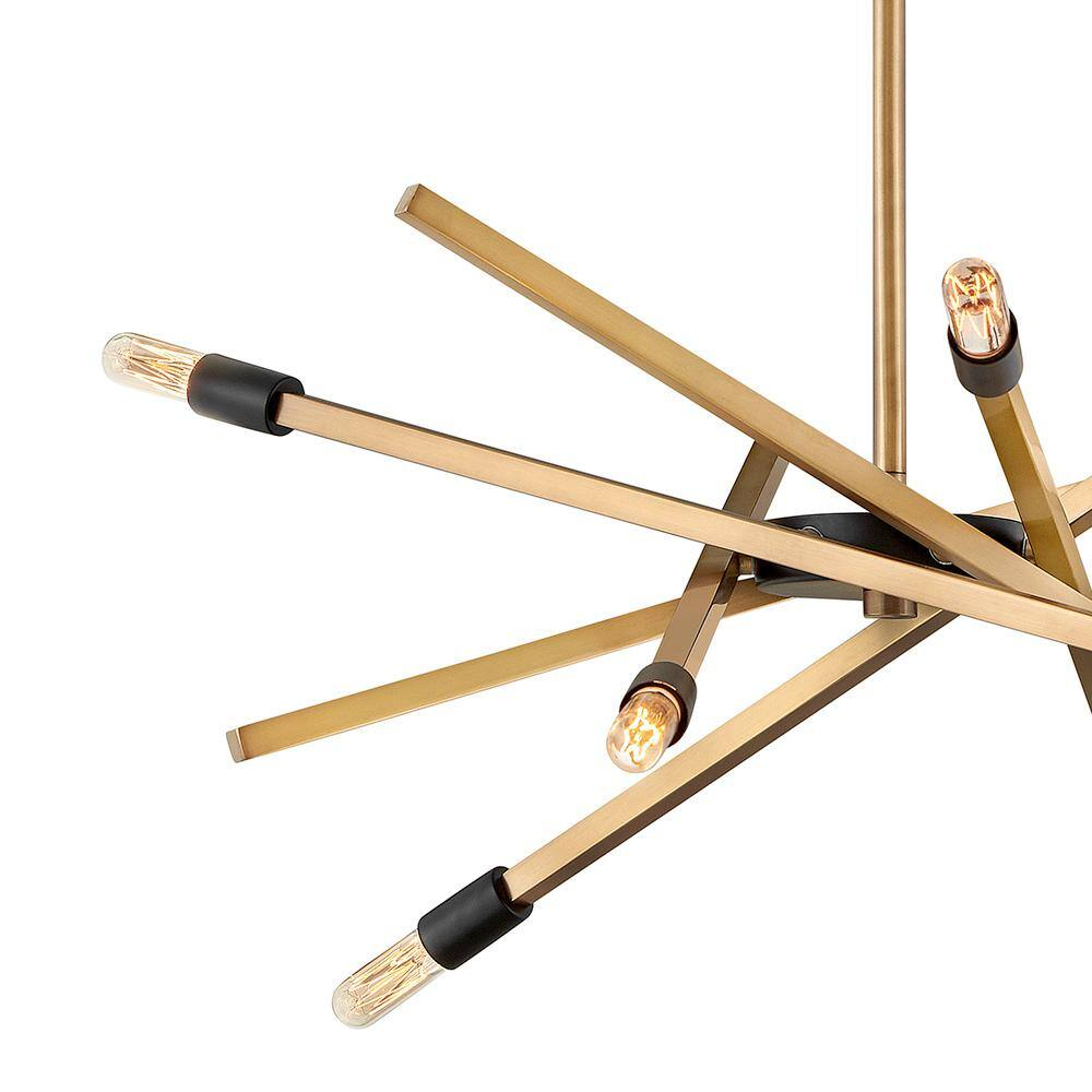 4765HB-Hinkley Lighting-Archer - 6 Light Medium Chandelier in Transitional-Modern-Scandinavian Style - 26 Inches Wide by 26 Inches High-Heritage Brass