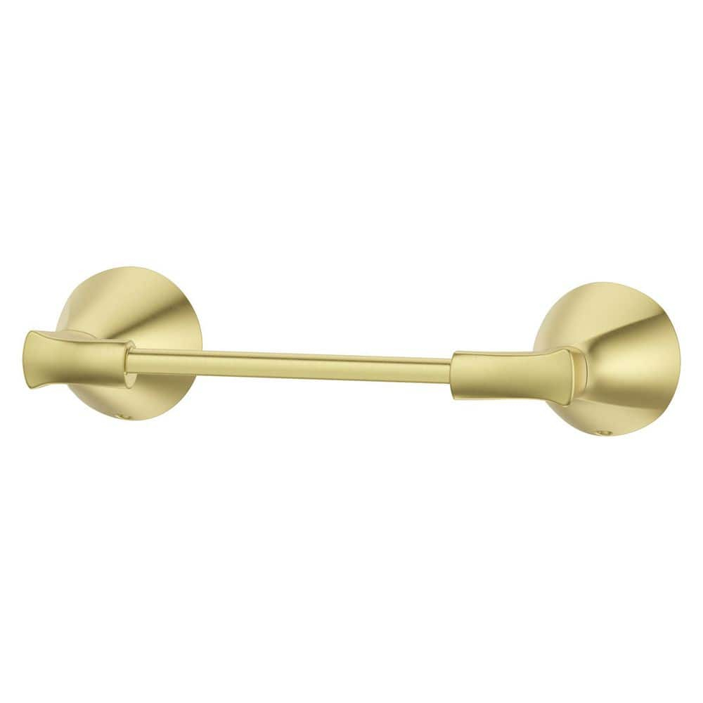 Willa Wall Mount Double Post Toilet Paper Holder in Brushed Gold