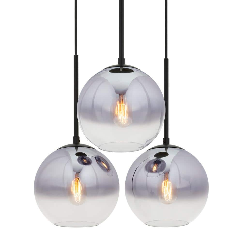Callisto Black and Gold Ombre Glass 3-Light Pendant