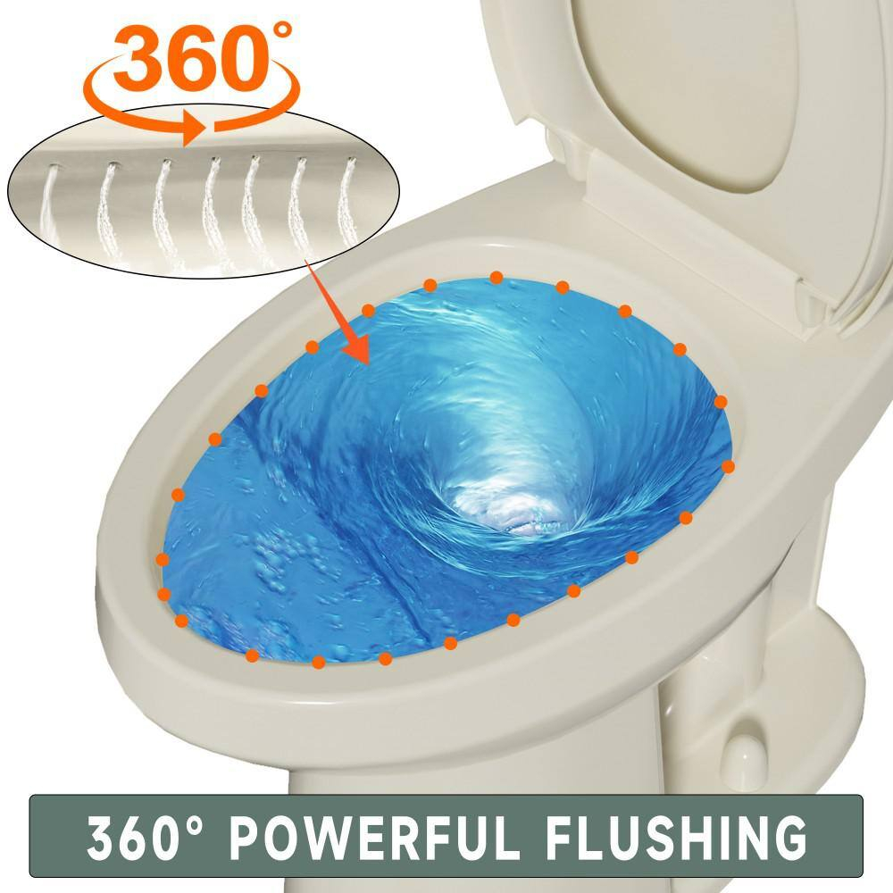 Extra Tall Toilet 21 in. 1.1/1.6 GPF Dual Flush Elongated Tall 2-Piece Toilet in Bone with Quiet-Close Seat for Seniors