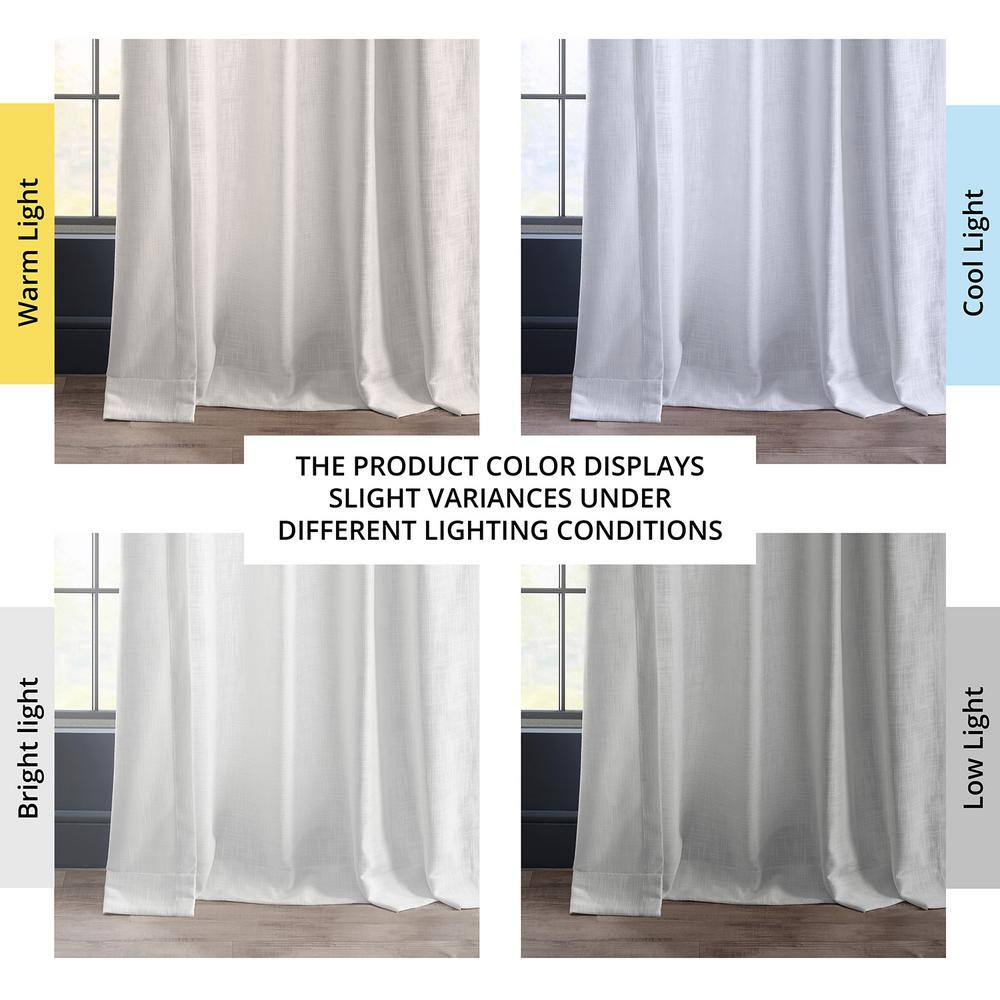 Rice White Heavy Faux Linen Curtain (1 Panel), Rice White, 50W X 84L