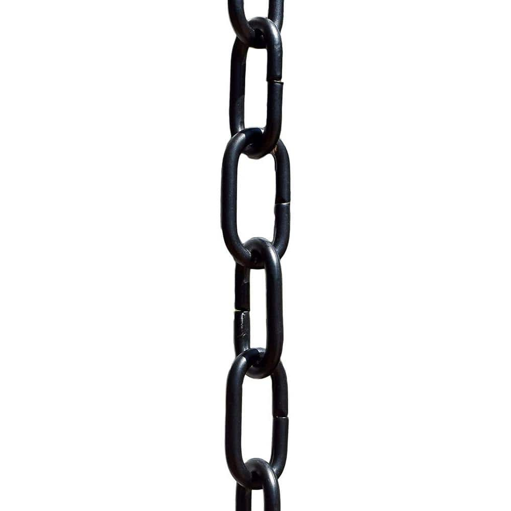 Monarch Rain Chains Aluminum Traditional Link Rain Chain, 8.5 ft Black Powder Coated Aluminum Decorative Rain Catcher Chain for Gutters, Black Aluminum Rain Gutter Replacement Downspout