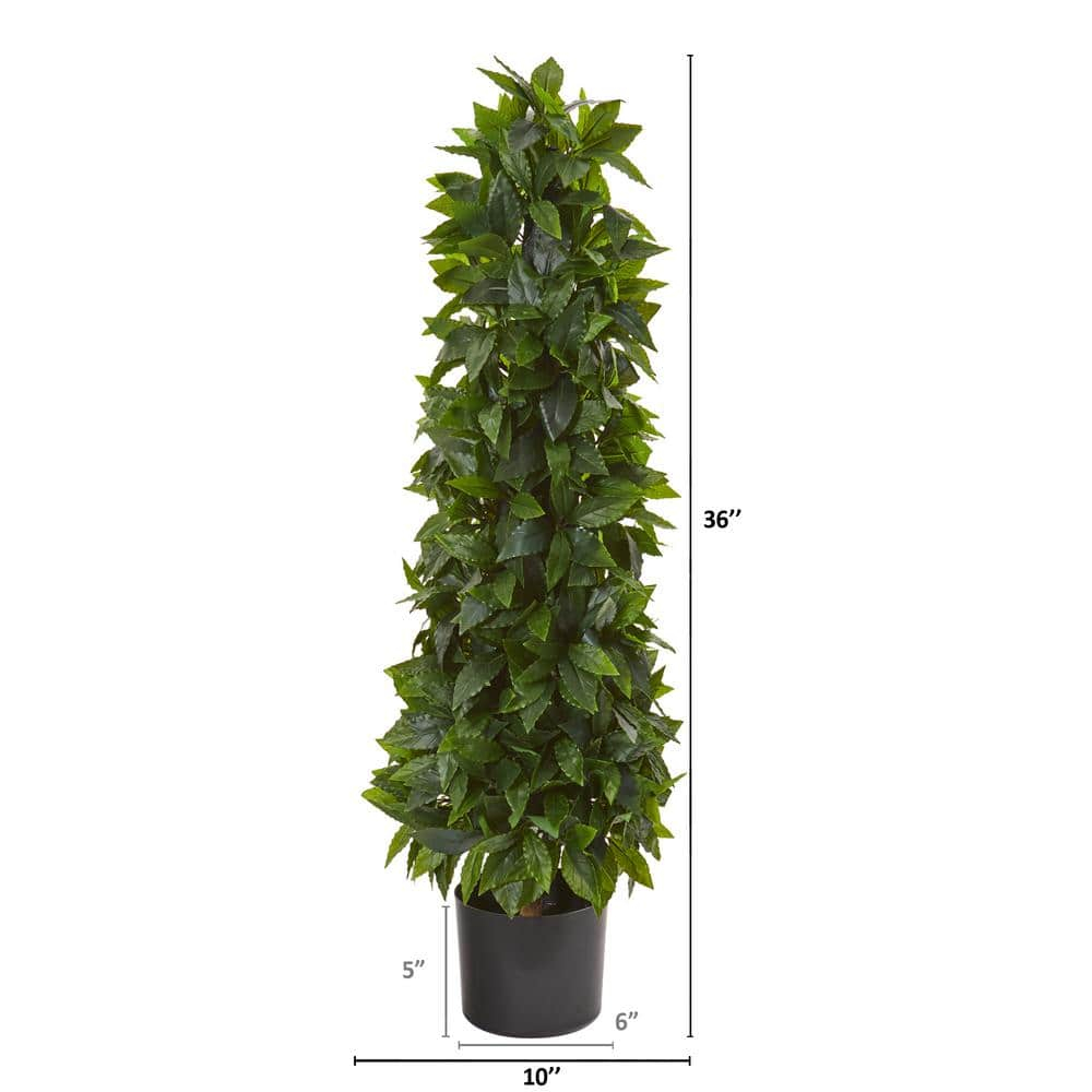 HomeStock Handcrafted Haven 3Ft. Sweet Bay Cone Topiary Artificial Tree