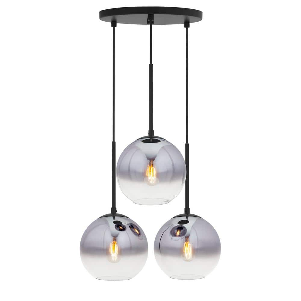 Callisto Black and Gold Ombre Glass 3-Light Pendant