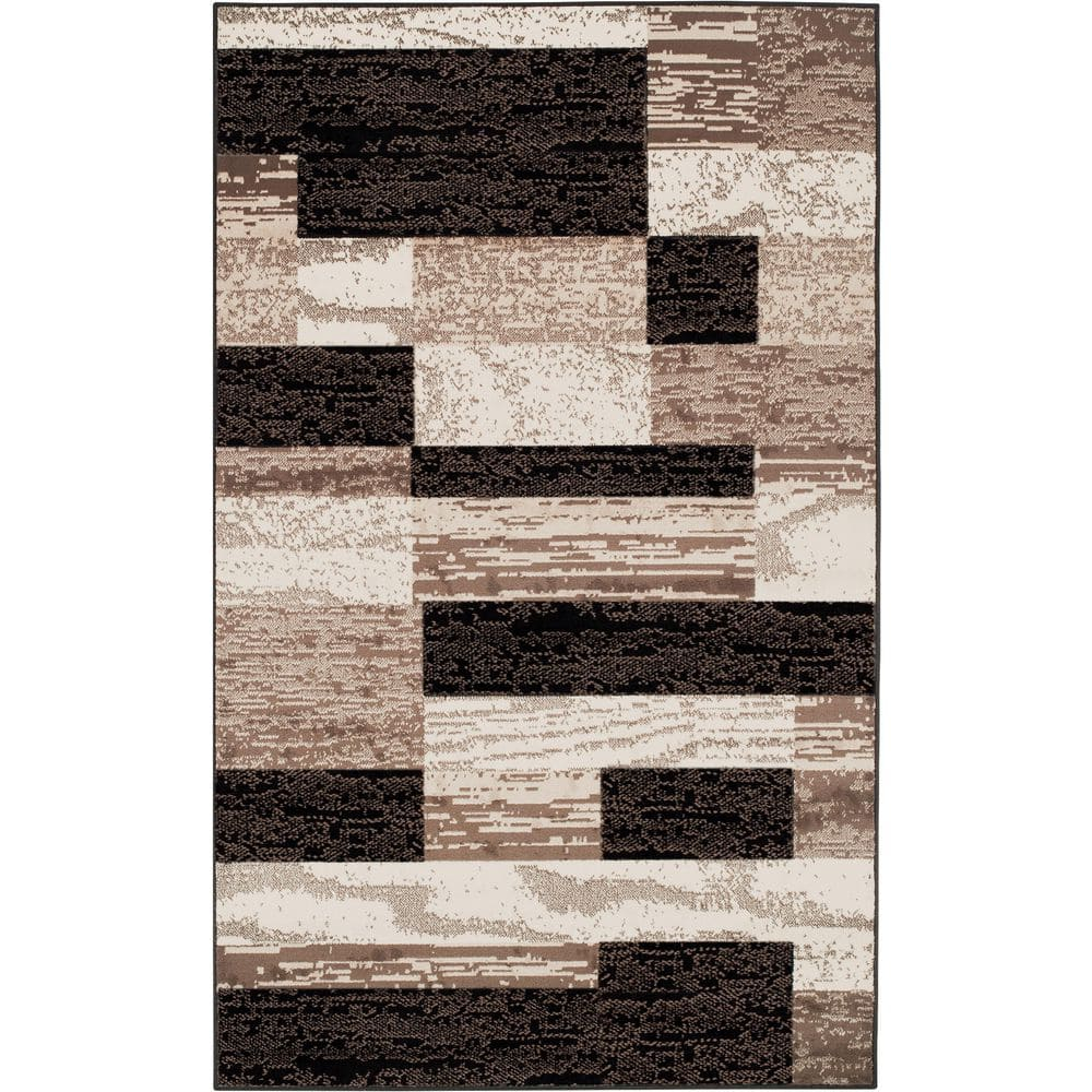 Superior Rockwood Geometric Indoor Area Rug, 6' x 9', Chocolate