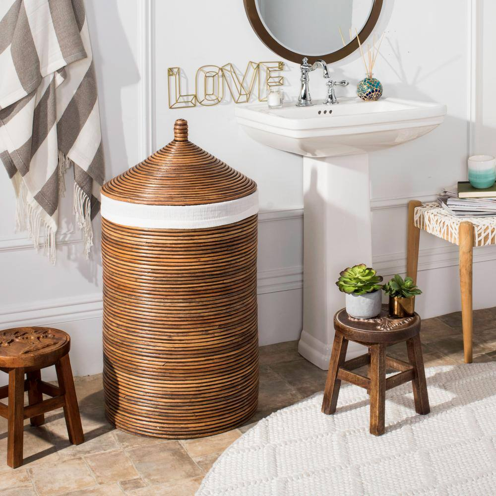 Safavieh Wellington Nautical Rattan Storage Hamper with Liner