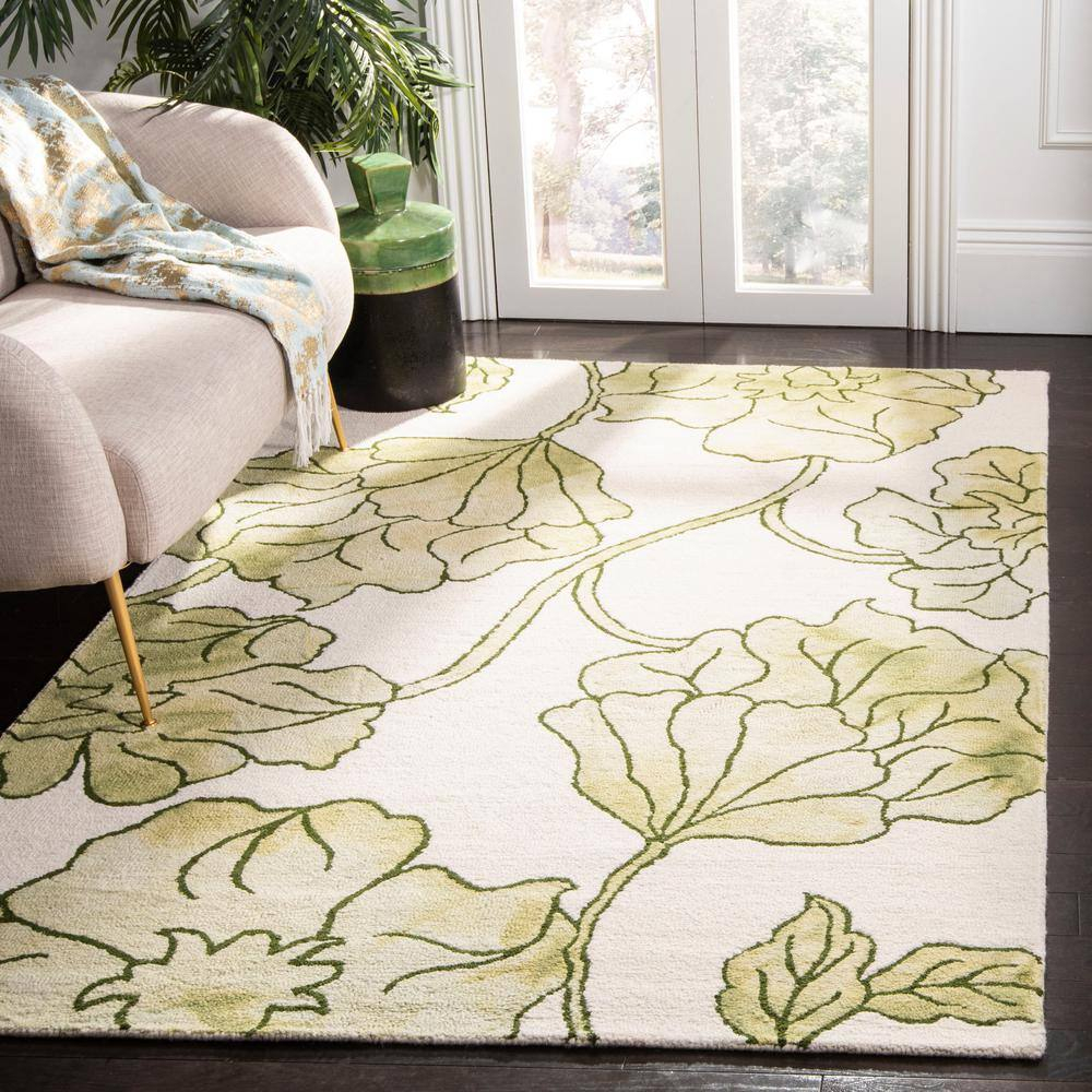 Dip Dye DDY683 Hand Tufted Accent Rug - Ivory/Light Green - 3'x5' - Safavieh.