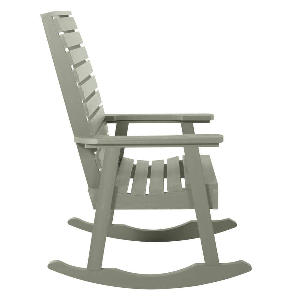 Weatherly Gray Eucalyptus Outdoor Rocking Chair with Arms