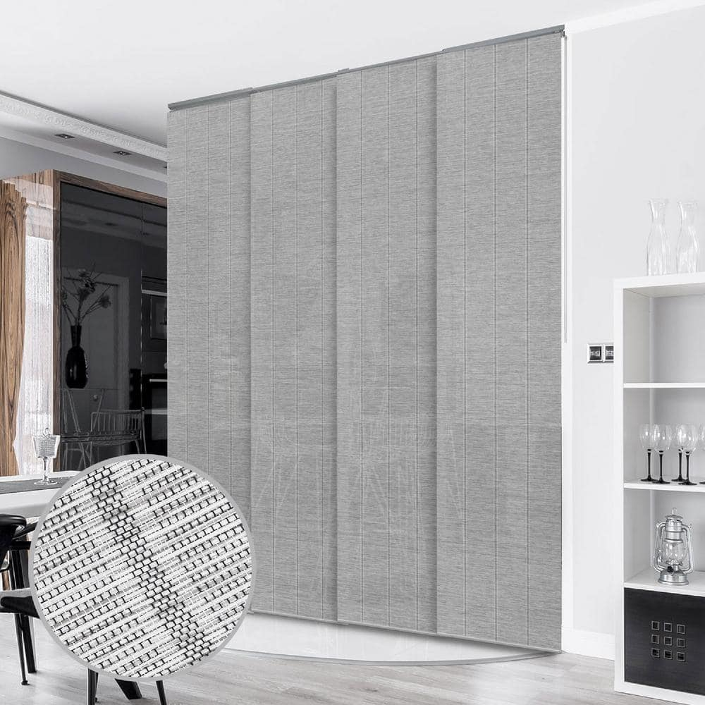 GoDear Design Adjustable Sliding Panel Track Blind 45.8"- 86" W x 96" H, Vertical Blinds Cordless, Semi-sheer, Airo