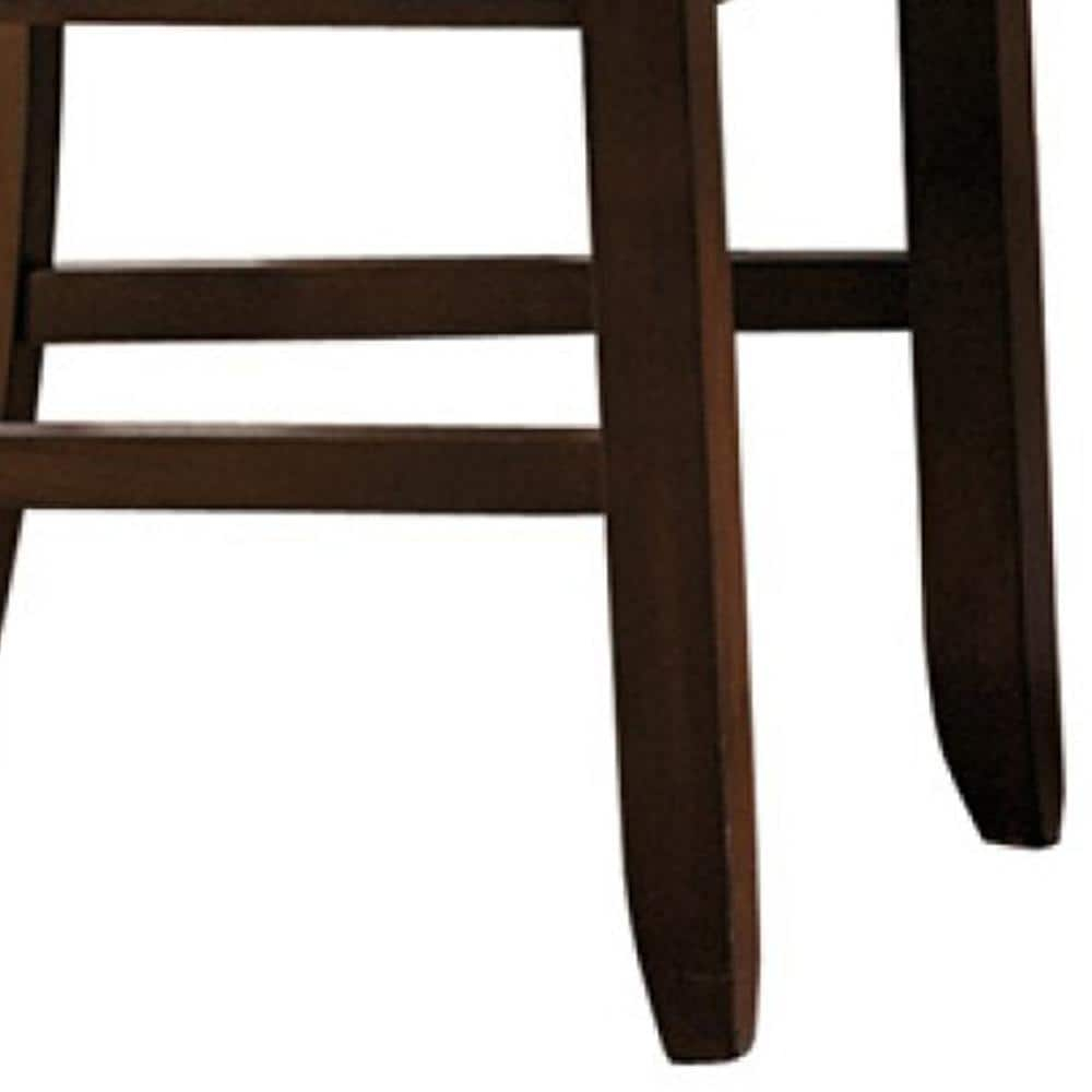 Red Barrel Studio® Faux Leather Upholstered Wooden Side Chair with Ladder Back Design, Brown (Set of 2)