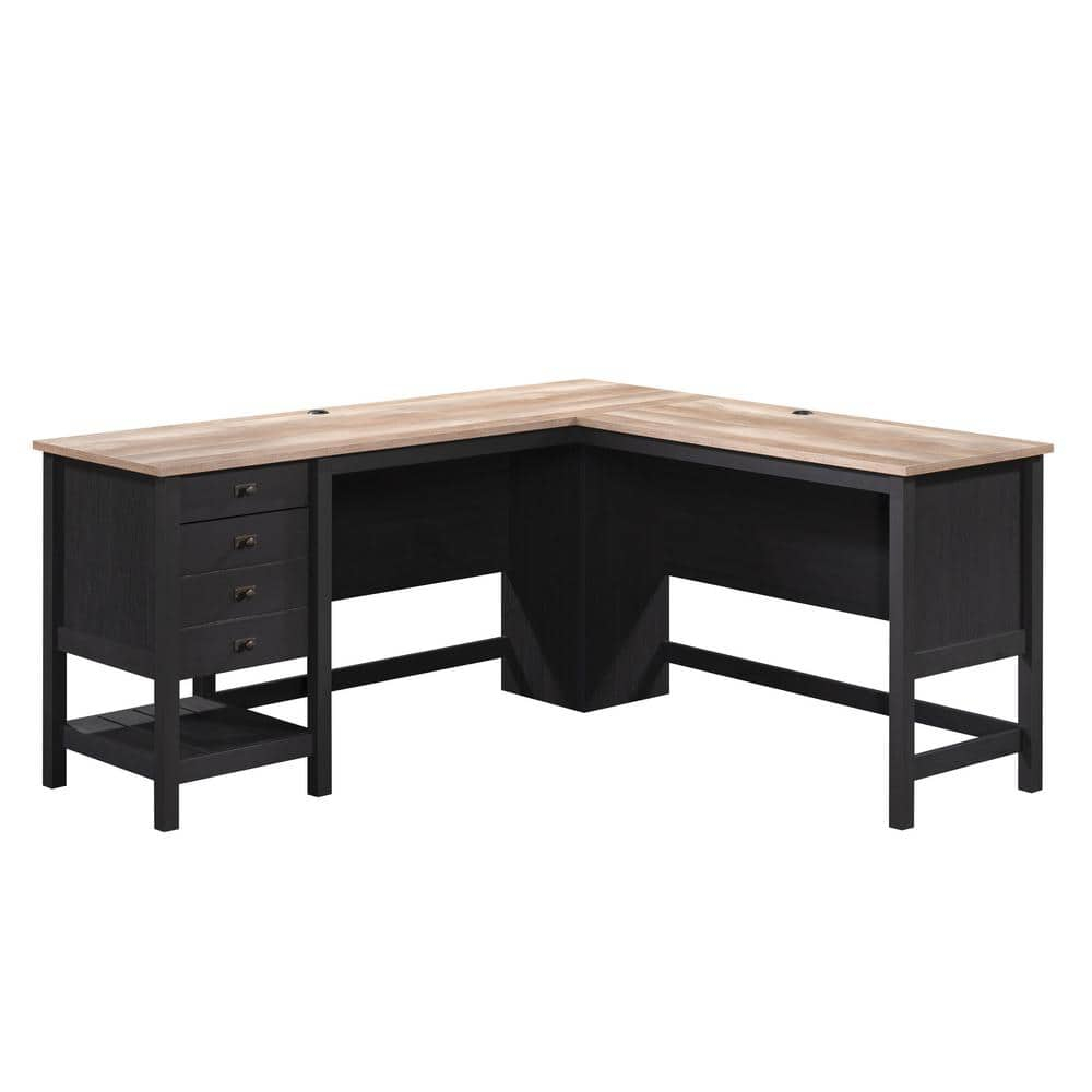 Sauder Cottage Road L-Shape Desk, Raven Oak Finish