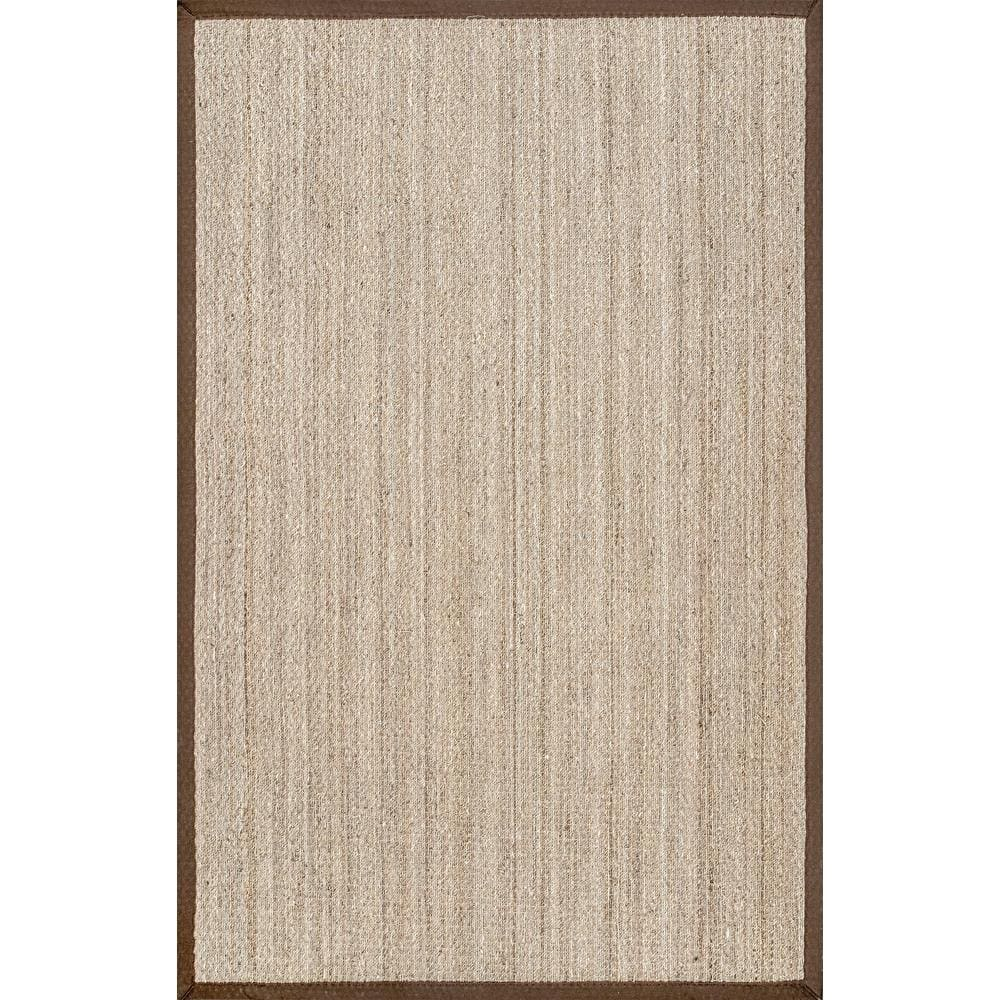 Elijah Seagrass with Border Brown 5 ft. x 8 ft. Area Rug