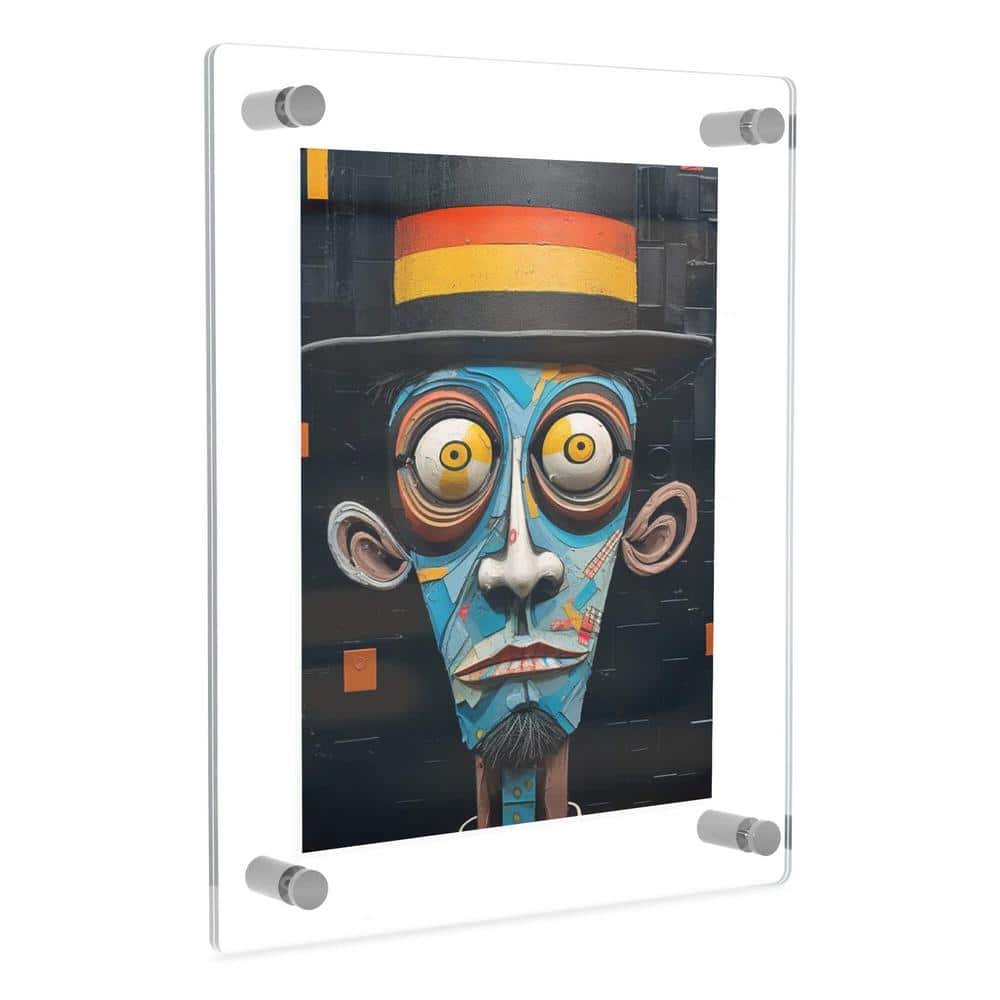 Acrylic Floating Frame 23x33, for Photo up to 20x30 inches - Chrome Wall mount standoffs