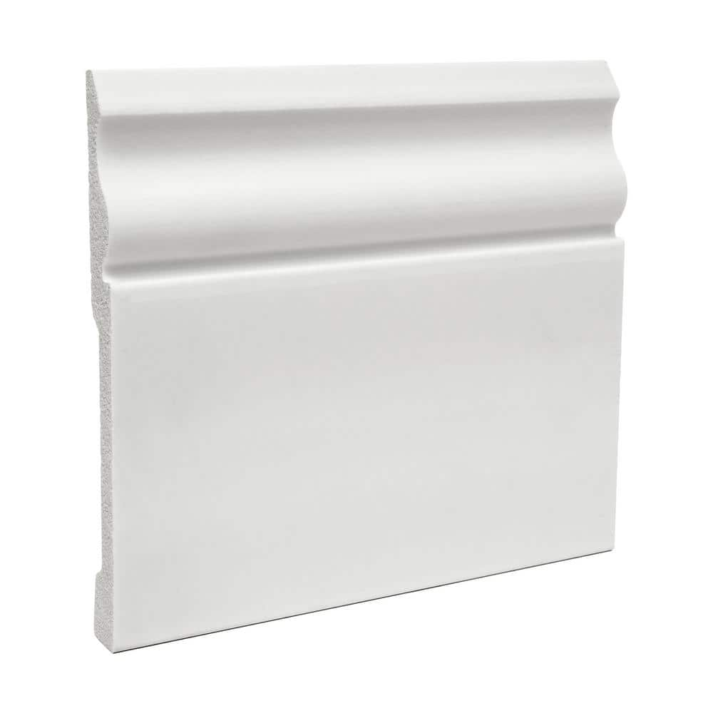 WM 163E 5-5/8 in x 1/2 in x 6 in Long Plain Recycled Polystyrene Base Moulding Sample