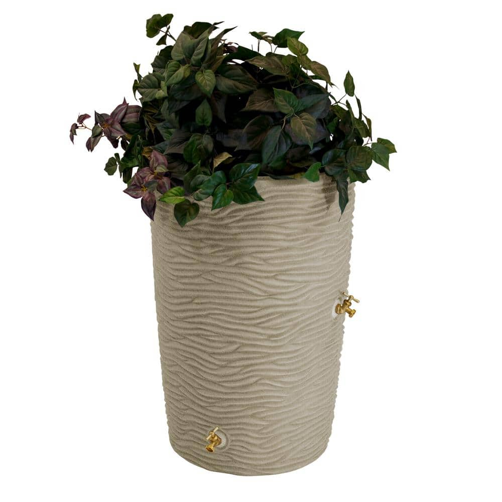 Good Ideas Impressions Palm 50-Gallon Rain Barrel - Sandstone