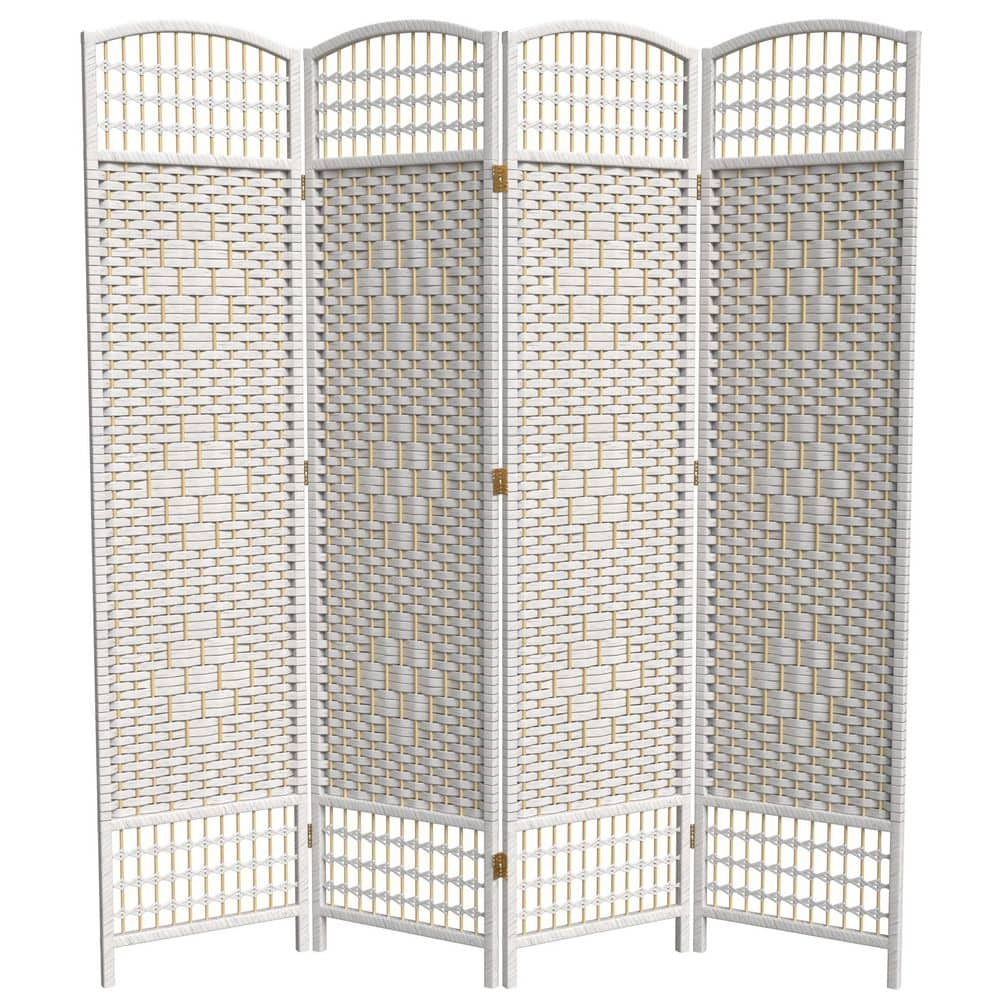 5 1/2 ft. Tall Fiber Weave Room Divider - White (4 Panels)
