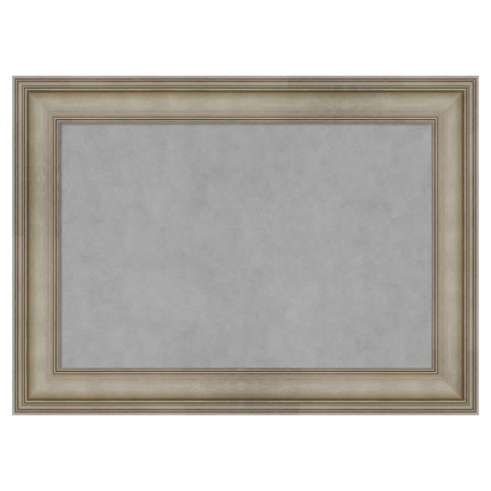 Amanti Art Mezzanine Antique Silver Narrow Framed Magnetic Board 29 x 21 in.