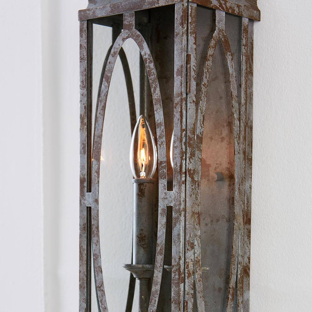 Patrice Deep Abyss 2-Light Rectangular Wall Sconce with Clear Panels
