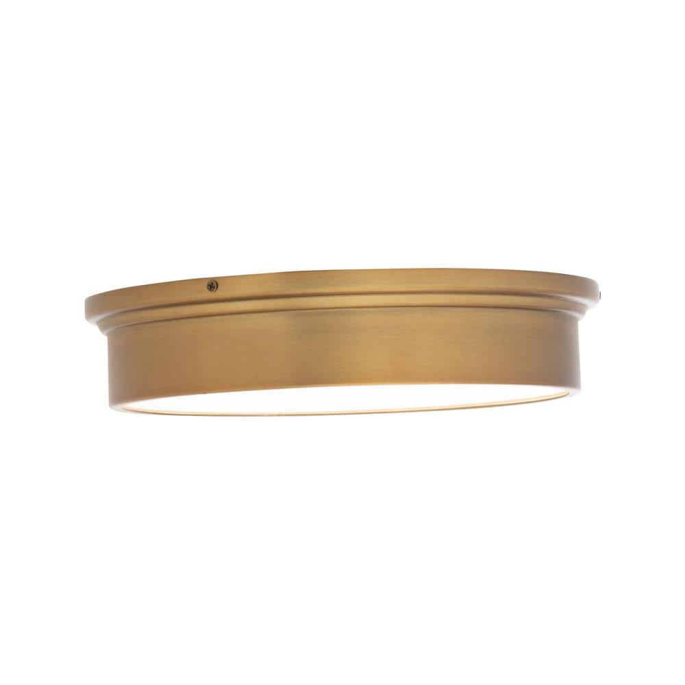 WAC Lighting York 12" LED Modern Aluminum Flush Mount in Aged Brass