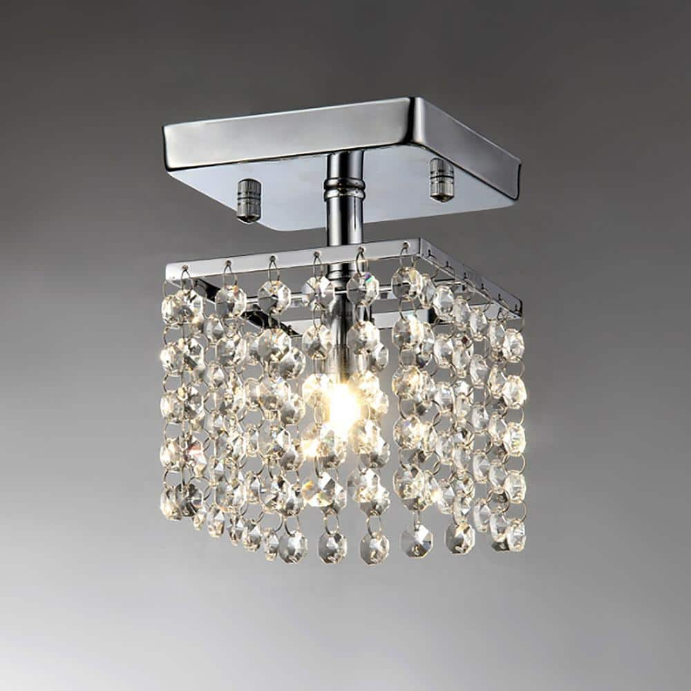 Jhea 1-light Crystal 5-inch Chrome Chandelier