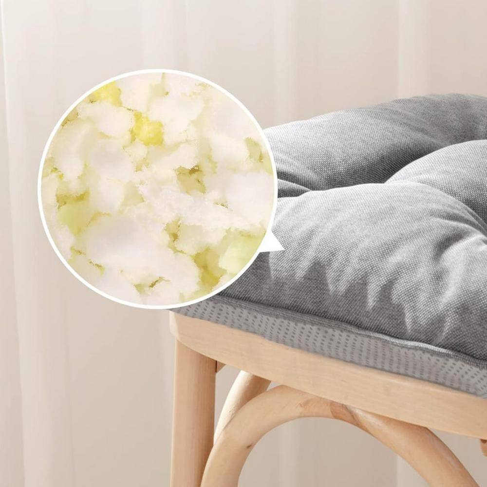 15.5 in. Gray Memory Foam Dining Chair Cushions Set of 4