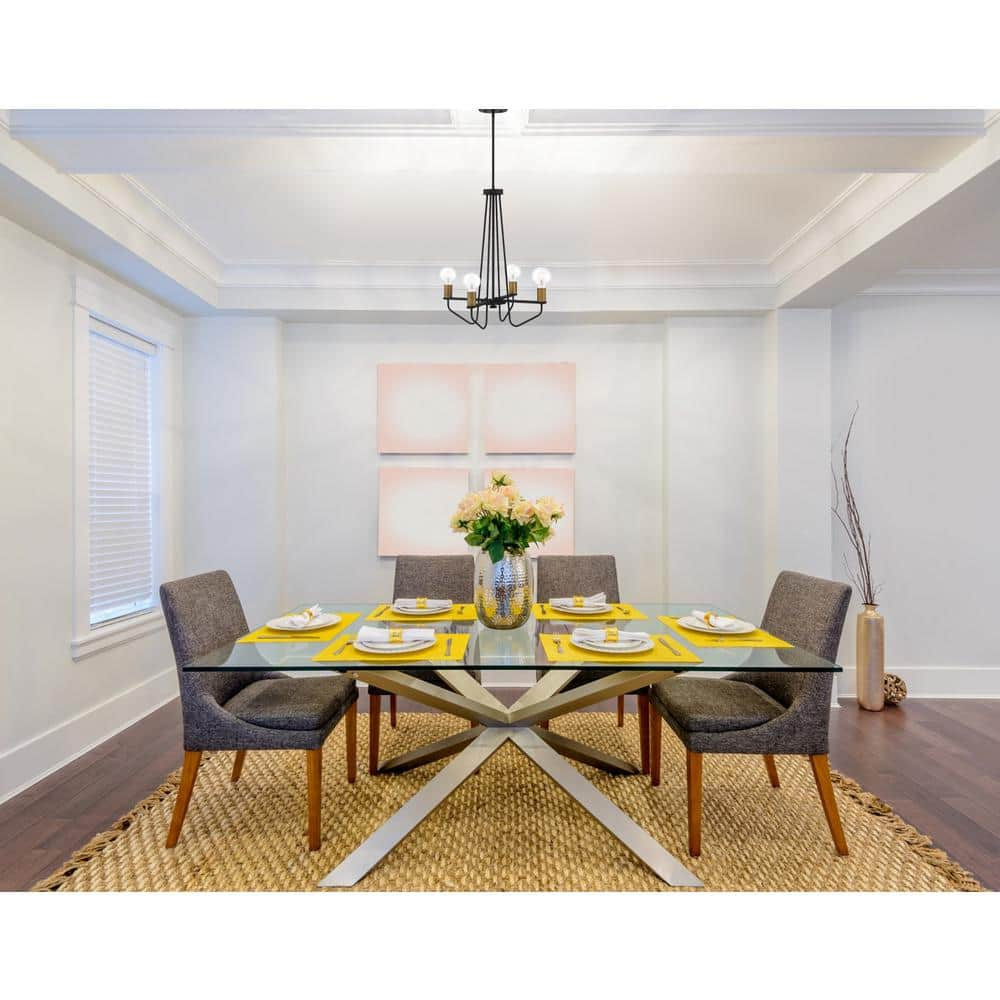 Ravella Black Mini Plug-in Chandelier with Brass Accents