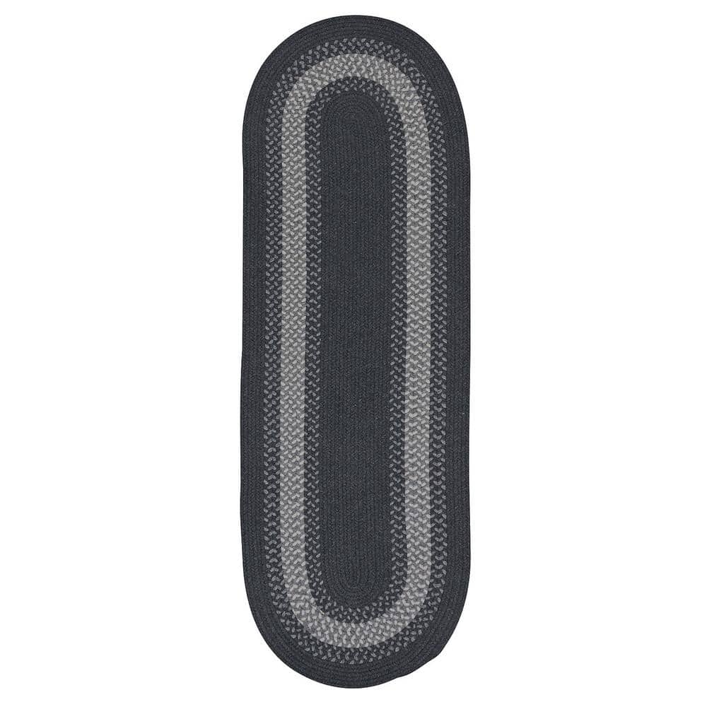 Chancery Charcoal 2 ft. x 10 ft. Braided Runner Rug