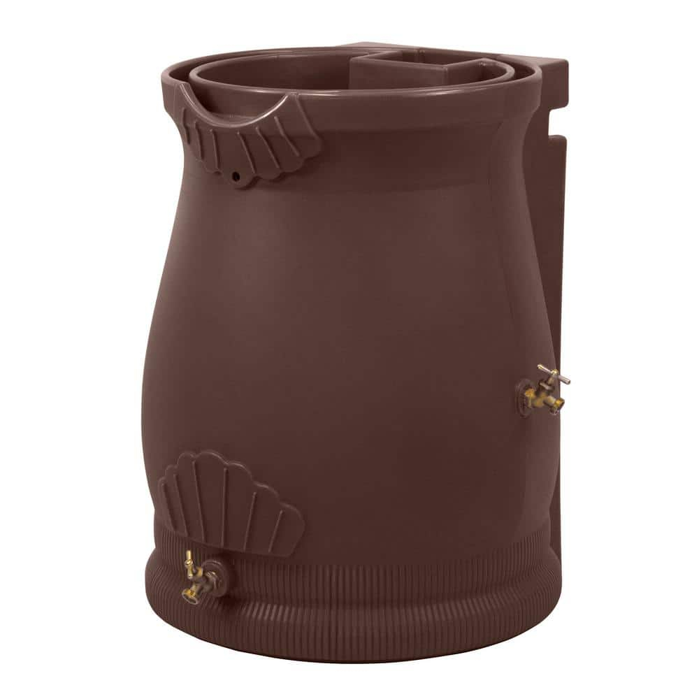 Good Ideas 50 Gallons Plastic Drainable Dual Overflow Planter Rain Barrel