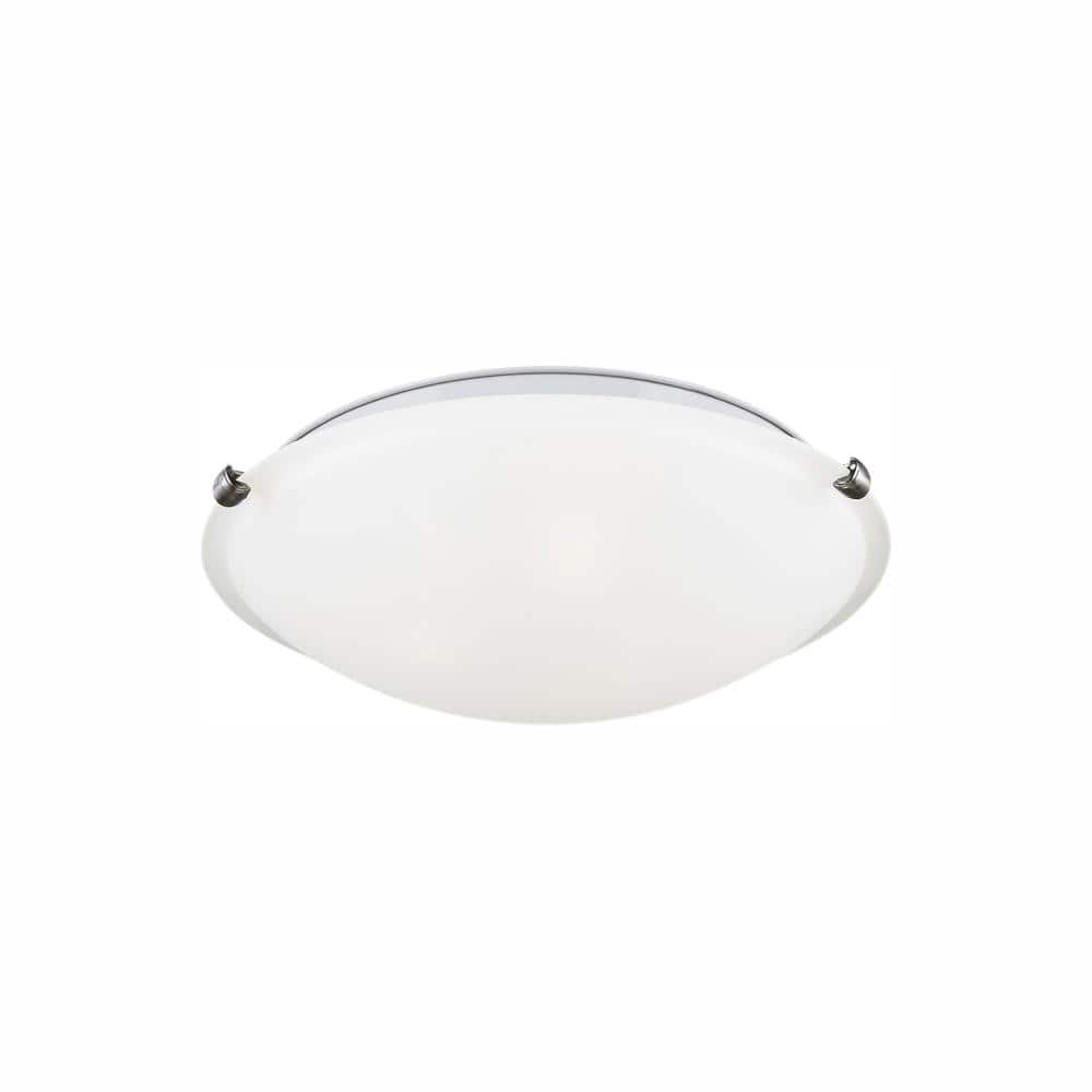 Clip Ceiling Flush Mount Collection 14-Watt Brushed Nickel Integrated LED Flush Mount