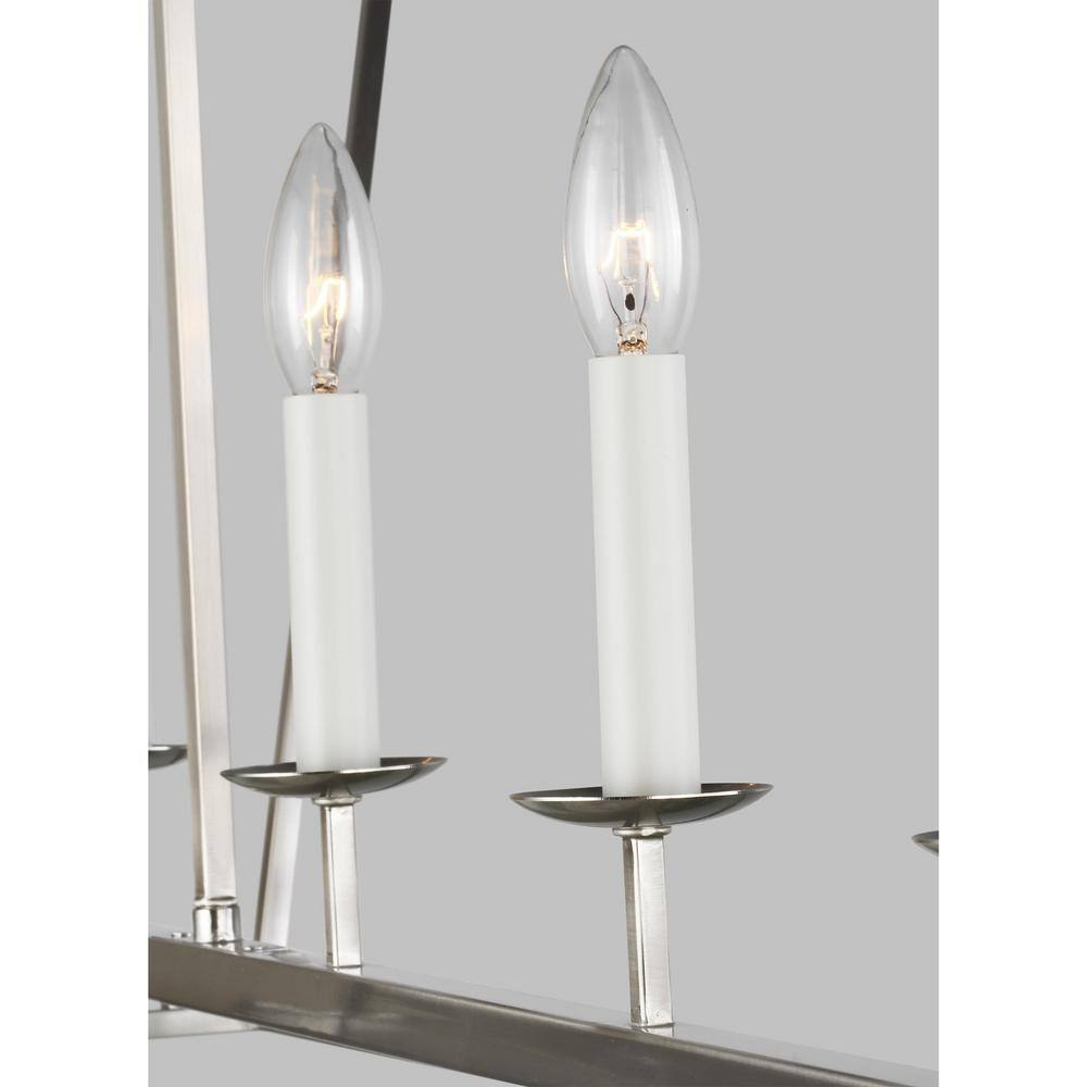 Dianna Brushed Nickel 5-Light Linear Cage Chandelier
