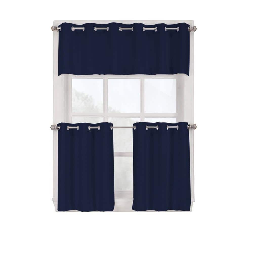 No. 918 Montego Window Curtain Valance/Kitchen Curtains, Set of 2, 56" x 24"