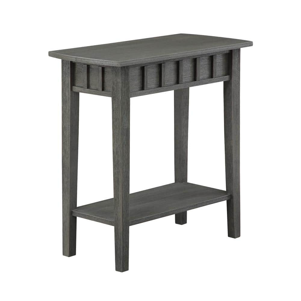 Dennis End Table with Shelf Wirebrush Dark Gray
