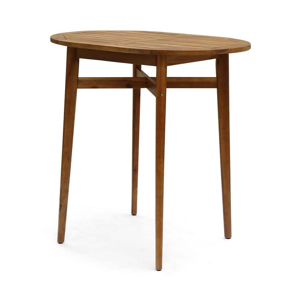 Jaxson Outdoor 39" Bar Height Acacia Wood Patio Table, Teak