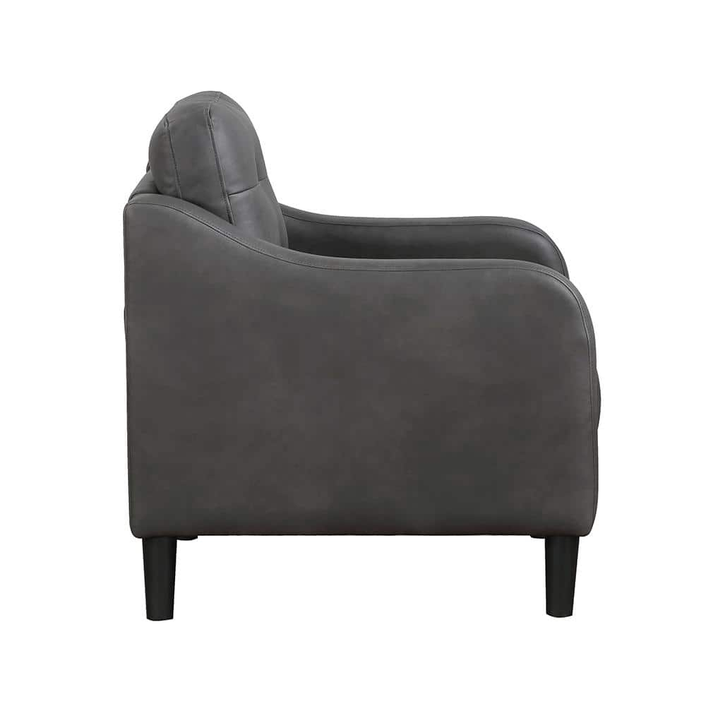 Lexicon Mallory Polished Microfiber Chair in Gray