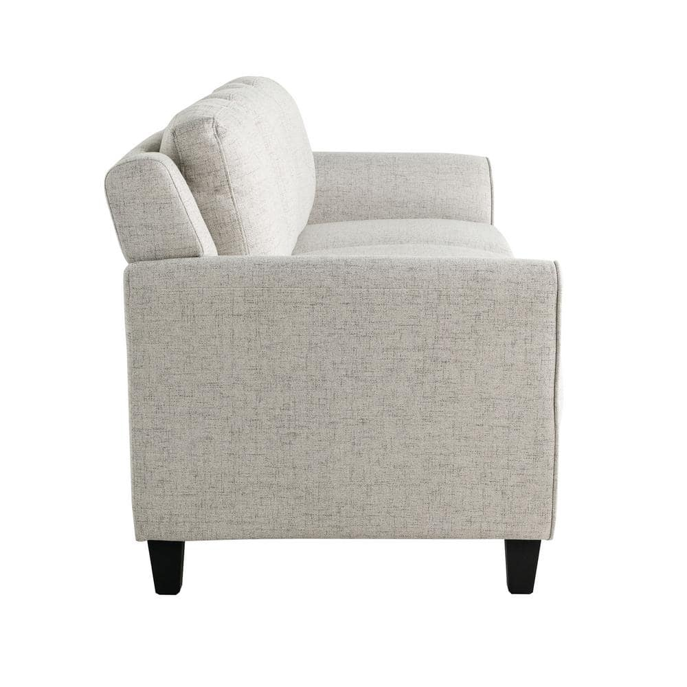 Lifestyle Solutions Taryn Traditional Sofa with Curved Arms, Beige Fabric Upholstery