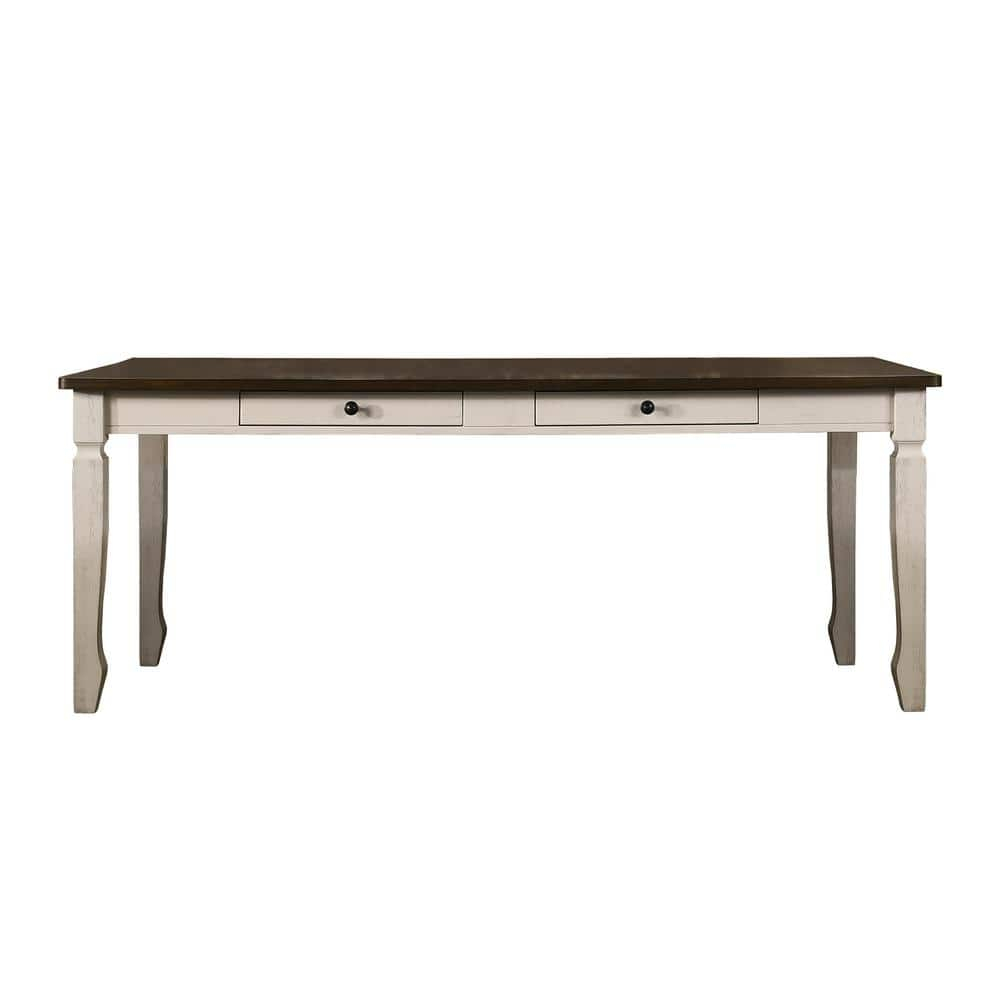 Best Master Furniture Belle Mesa de Comedor Rectangular de Madera Maciza de 78" en Color Crema Roble