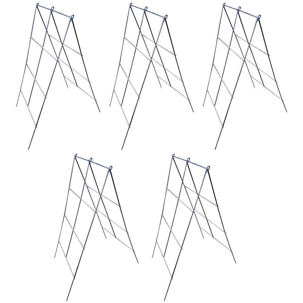 Glamos Wire 42 in. Steel A-Frame Vegetable and Plants Plant Support Grow Though Grid (5 Pack)